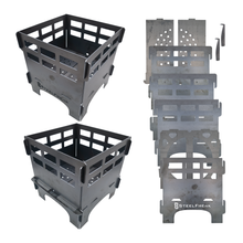 SteelFreak 14 Inch Square Fire Pit - Industrial Style