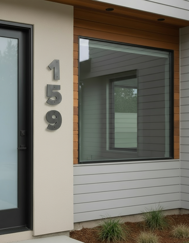 Modern Stainless Steel House Numbers and Letters - Laser Cut, Proxima Nova Font, 6 Inch